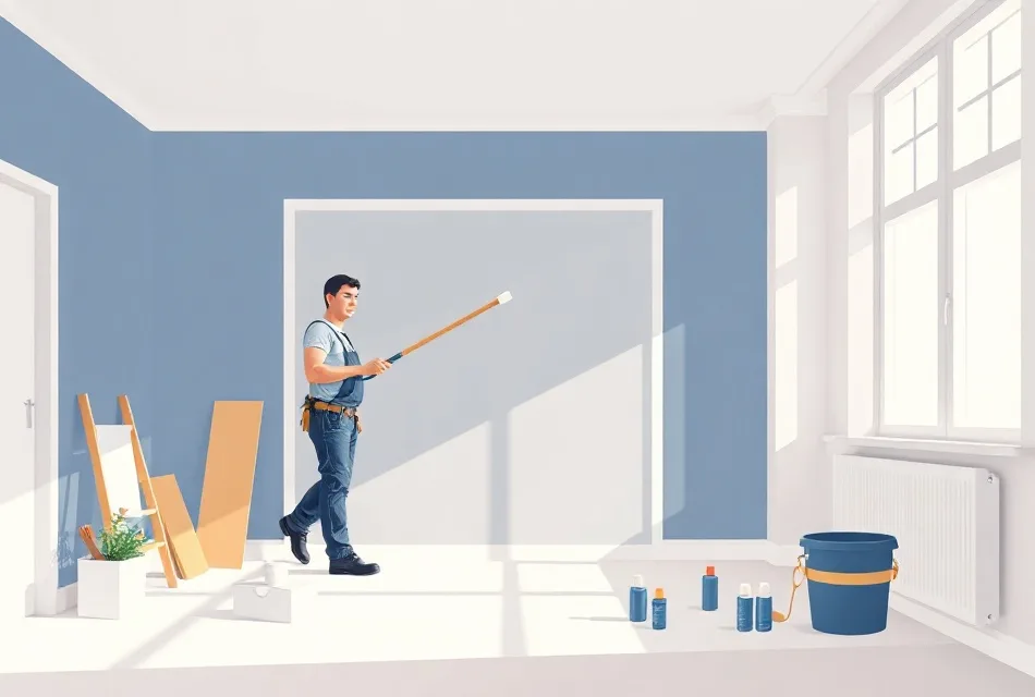 Intérieur rénové après travaux de peinture à Bourg-de-Péage